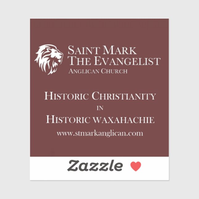 St. Mark the Evangelist Anglican vinyl sticker (Sheet)