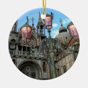 St. Marks and Lamp, Venice, Italy Ceramic Tree Decoration