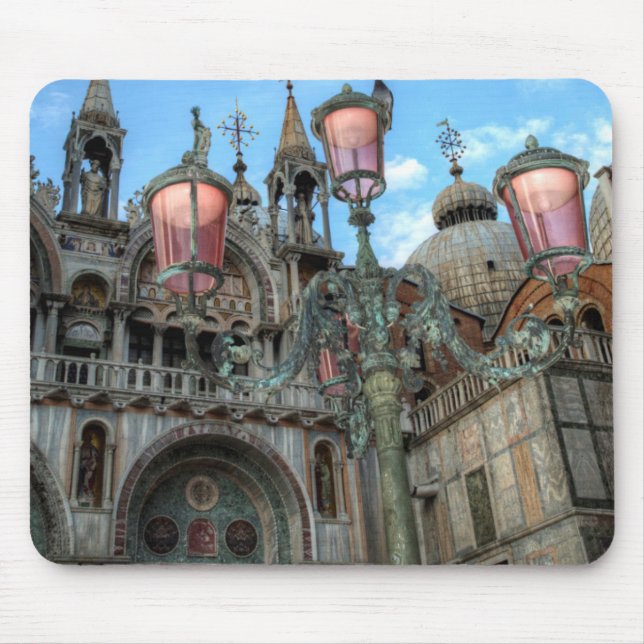 St. Marks and Lamp, Venice, Italy Mouse Mat (Front)