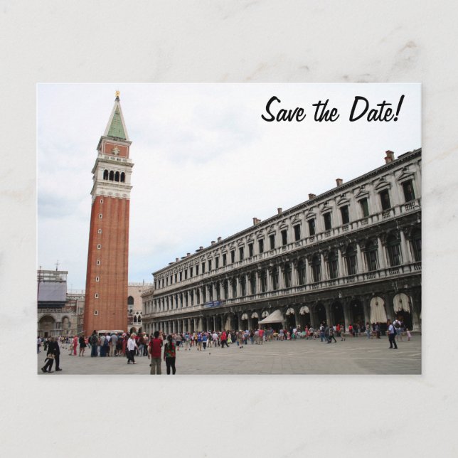 St Mark's Square in Venice, Italy Announcement Postcard (Front)