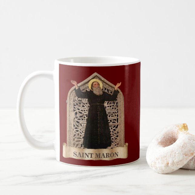 St. Maron, Patron of the Maronite Catholic Church  Coffee Mug (With Donut)