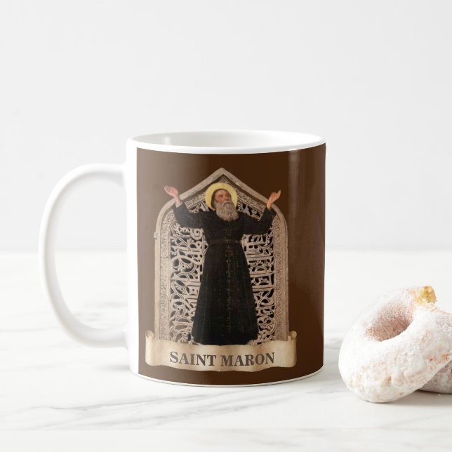 St. Maron, Patron of the Maronite Catholic Church  Coffee Mug (With Donut)