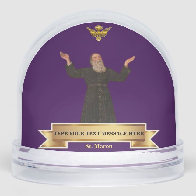 St. Maron Patron Saint of the Maronite Church Snowglobe (Front)