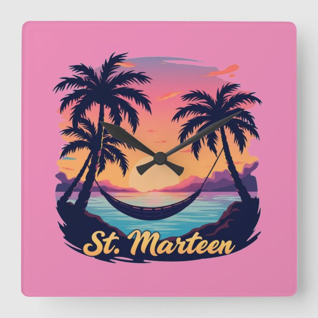 ST. MARTEEN SQUARE WALL CLOCK (Front)