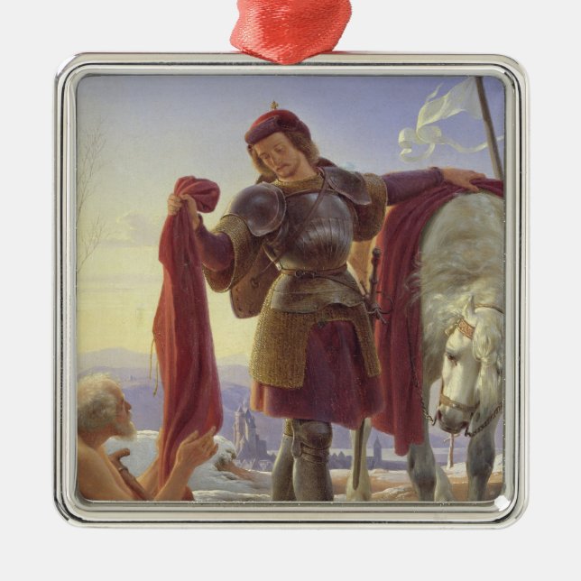 St. Martin and the Beggar, 1836 Metal Tree Decoration (Front)