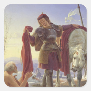 St. Martin and the Beggar, 1836 Square Sticker