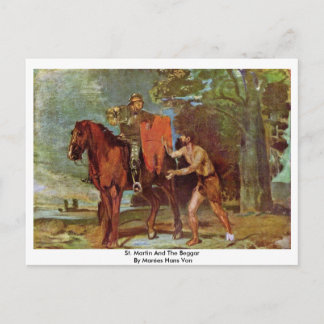 St. Martin And The Beggar By Marées Hans Von Postcard