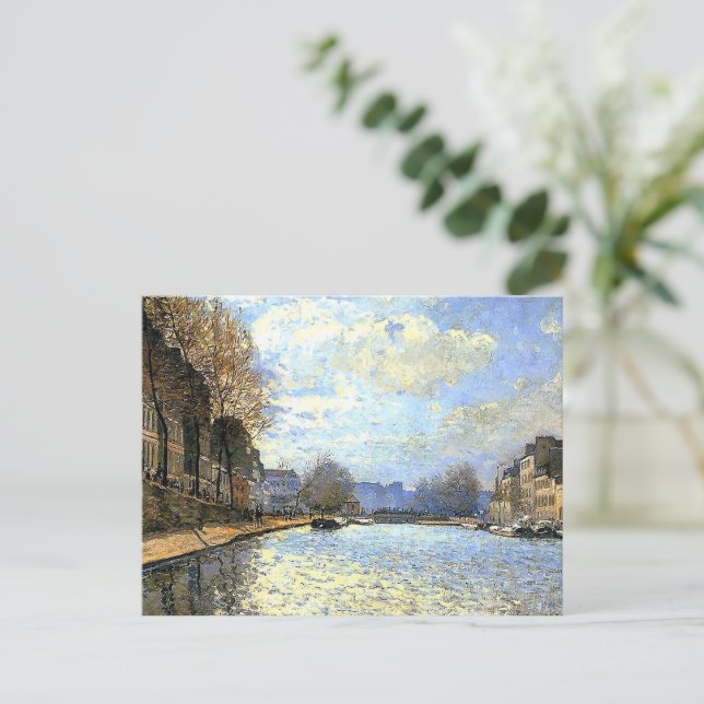 St Martin Canal Alfred Sisley Poster Postcard (Standing Front)