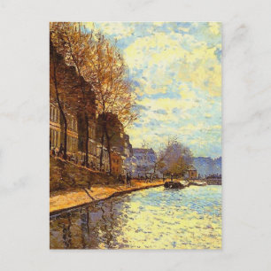 St Martin Canal by Sisley Impressionist Painting Postcard