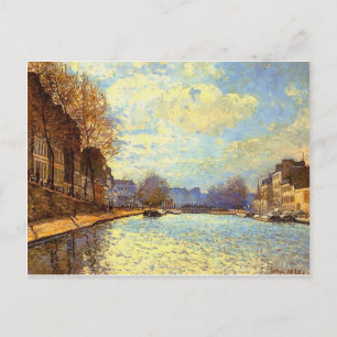 St Martin Canal by Sisley Impressionist Painting Postcard
