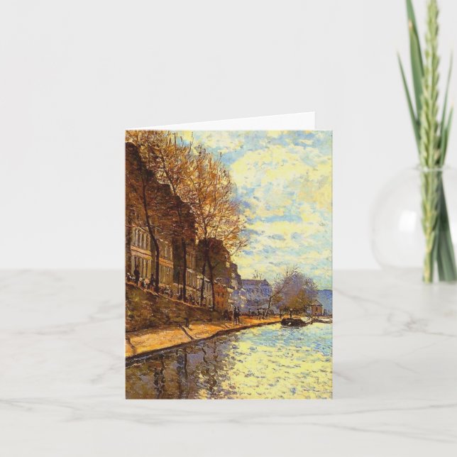 St Martin Canal by Sisley Impressionist Painting Thank You Card (Front)