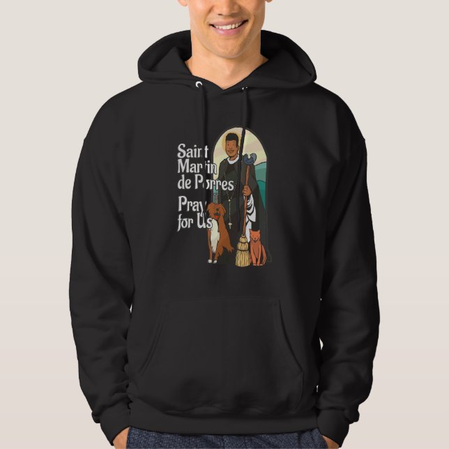 St Martin De Porres African American Black Saints  Hoodie (Front)