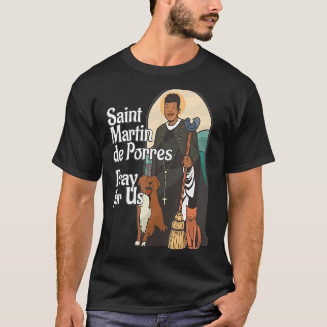 St Martin de Porres African American Black Saints  T-Shirt (Front)
