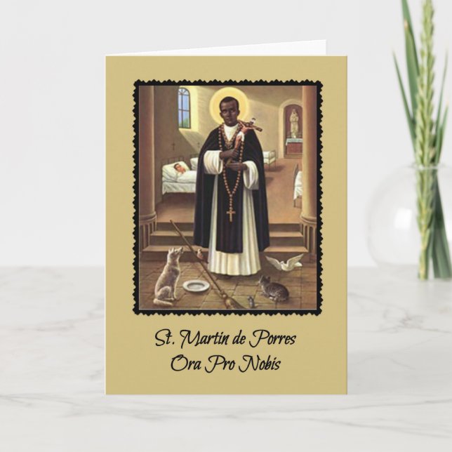 St. Martin de Porres Catholic Priest Card (Front)