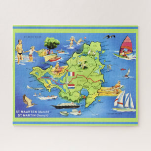 St Martin Island 16x20 Map Jigsaw Puzzle