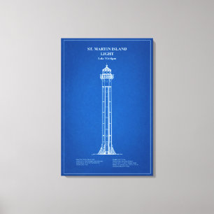 St. Martin Island Lighthouse - Michigan – AD Canvas Print