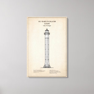 St. Martin Island Lighthouse - Michigan - SBD Canvas Print