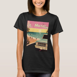 St Martin Retro Beach Vacation Souvenir St Martin T-Shirt