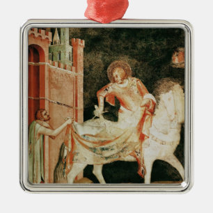 St. Martin sharing his cloak with the beggar Metal Tree Decoration