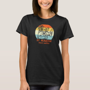 St Martin West Indies Vintage Pirate & Parrot Vaca T-Shirt