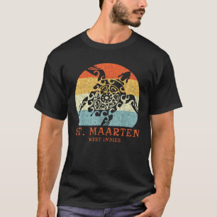 St Martin West Indies Vintage Retro Tribal Turtle T-Shirt