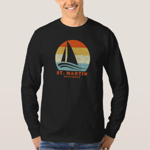St Martin West Indies Vintage Sailboat Sailing Vac T-Shirt