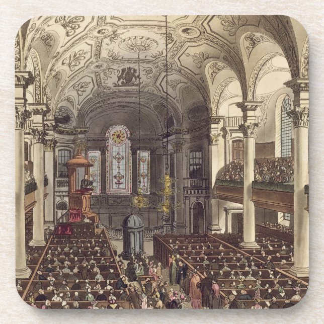 St Martins in the Fields, from 'Ackermann's Microc Coaster (Front)