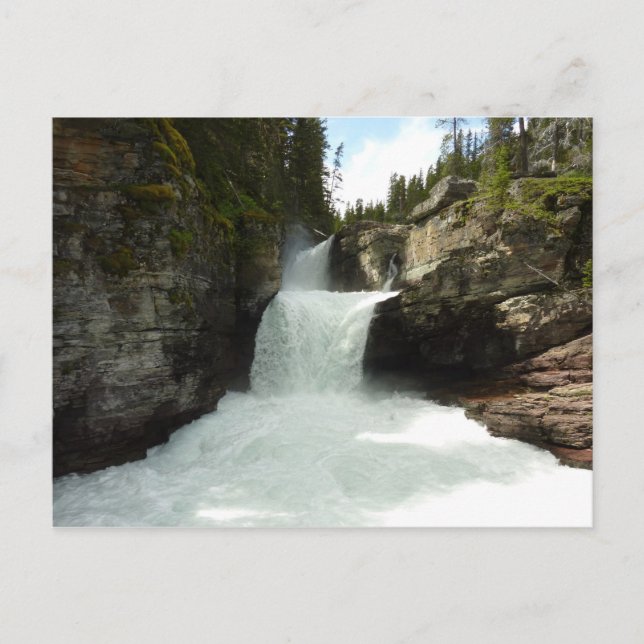 St. Mary Falls I at Glacier National Park Postcard (Front)