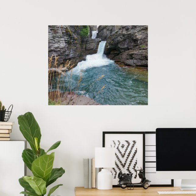 St. Mary Falls II at Glacier National Park Poster (Home Office)