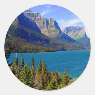 St. Mary Lake,  Glacier National Park,  Montana Classic Round Sticker