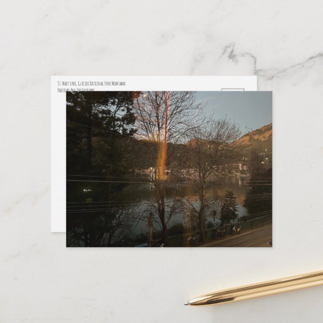 St. Mary Lake Postcard (Front/Back In Situ)