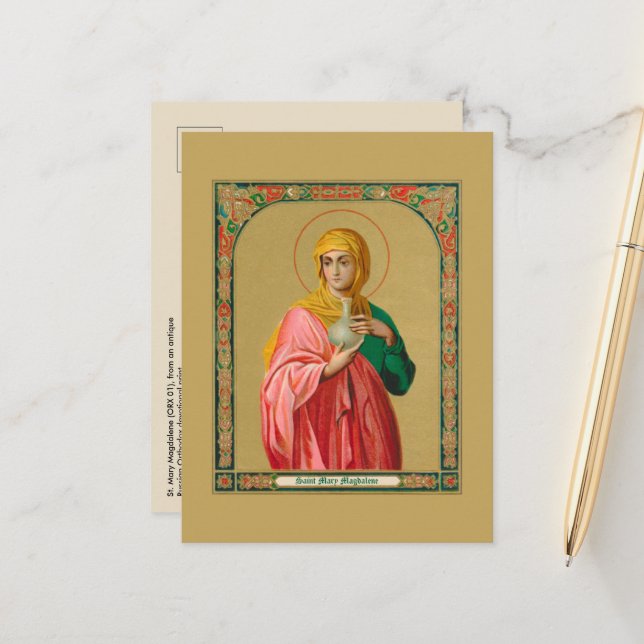St. Mary Magdalene as a Myrrhbearer (ORX 01) Postc Postcard (Front/Back In Situ)
