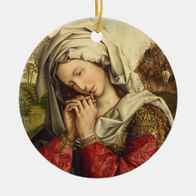 St. Mary Magdalene Feast Day July 22 Ceramic Tree Decoration (Front)