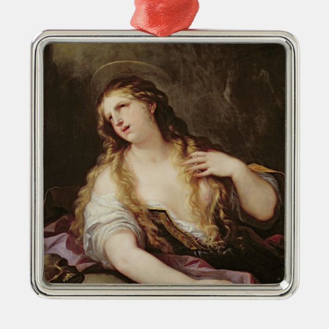 St. Mary Magdalene Renouncing the Vanities Metal Tree Decoration (Front)