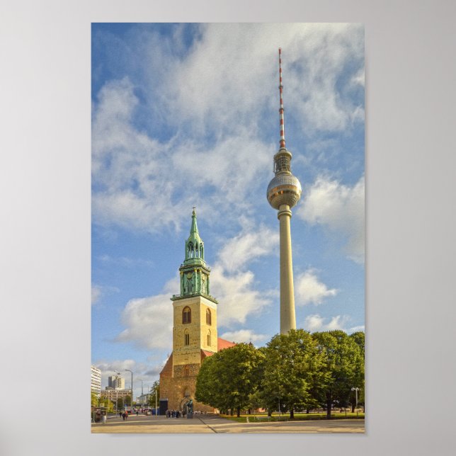 St. Mary's Church, Berlin, Germany, Fernsehturm Poster (Front)
