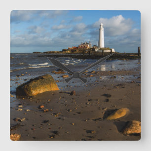 St. Mary'S Island   Whitley, England Square Wall Clock