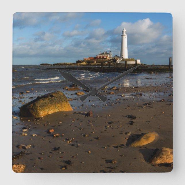 St. Mary'S Island | Whitley, England Square Wall Clock (Front)