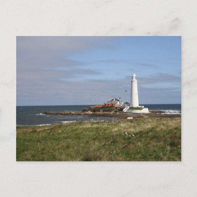 St Mary's Lighthouse in Whitley Bay Postcard (Front)