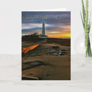 St. Mary's Lighthouse U.K., Birthday Greeting Card