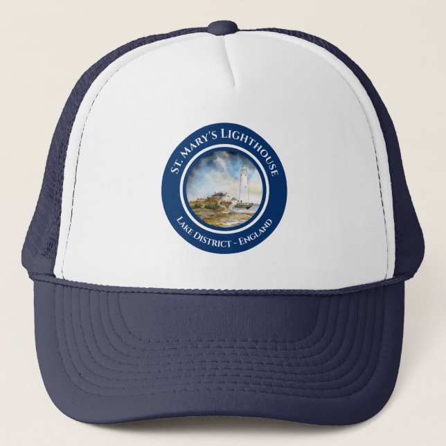 St Marys Lighthouse Whitley Bay North East England Trucker Hat (Front)