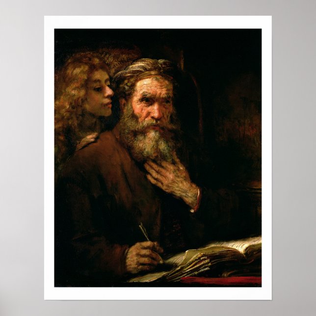 St. Matthew and The Angel, 1655-60 (oil on canvas) Poster (Front)