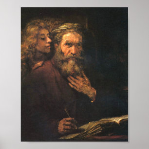 St. Matthew And The Angel By Rembrandt Poster