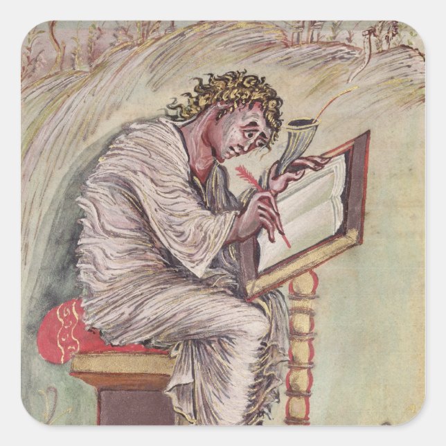 St. Matthew, from the Ebbo Gospels Square Sticker (Front)