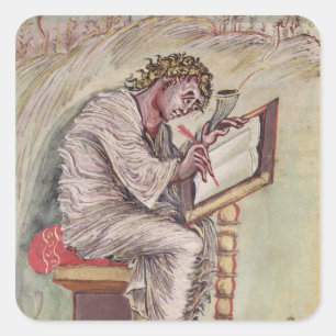 St. Matthew, from the Ebbo Gospels Square Sticker