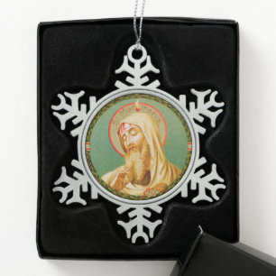 St. Matthew the Apostle (JMAS 08) Snowflake Pewter Christmas Ornament