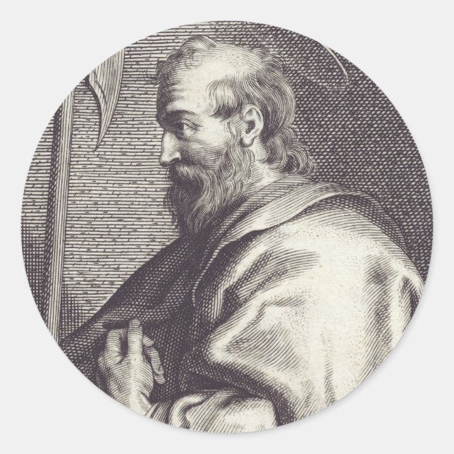 St. Matthew the Evangelist - Fine Art Reproduction Classic Round Sticker (Front)