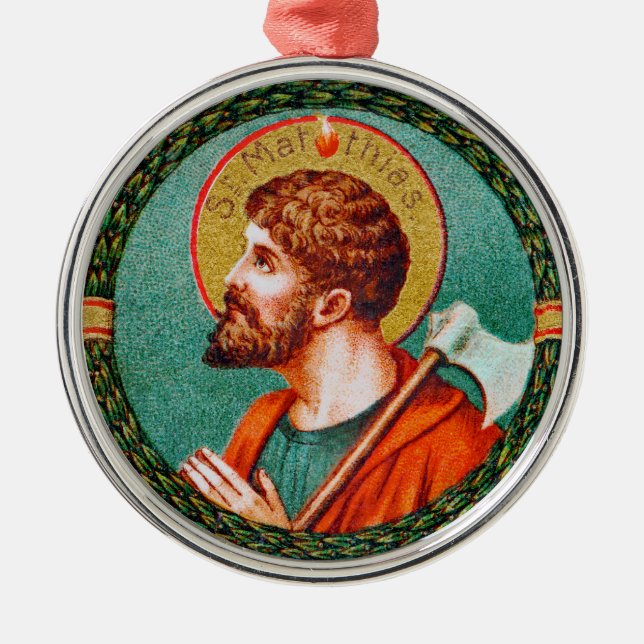 St. Matthias the Apostle (JMAS 09) Metal Tree Decoration (Front)