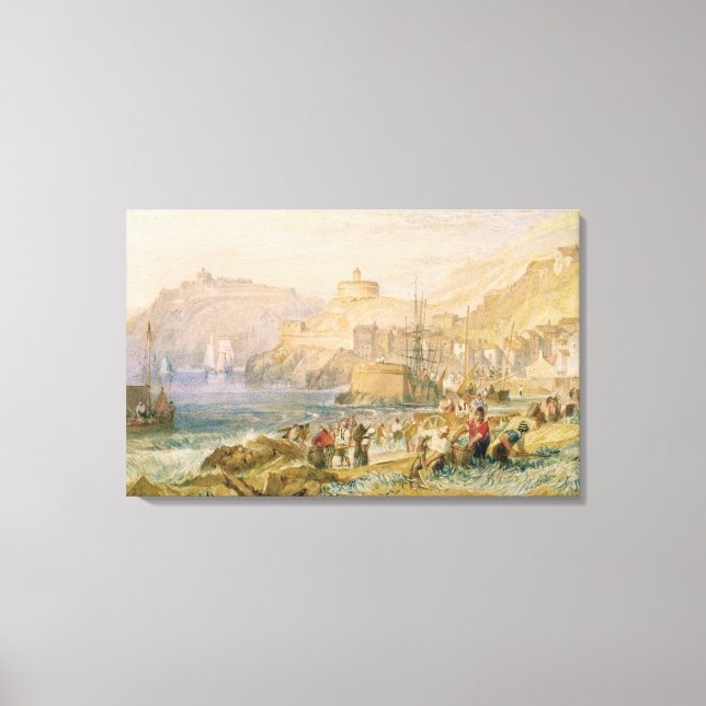 St. Mawes, Cornwall, c.1823 (w/c on paper) Canvas Print (Front)