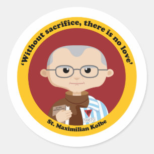 St. Maximilian Kolbe Classic Round Sticker