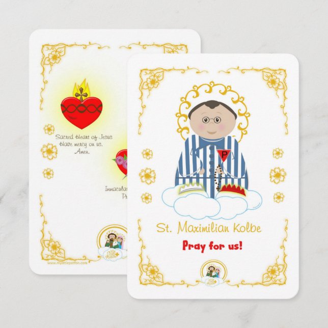 St. Maximilian Kolbe Holy Card (Front/Back)